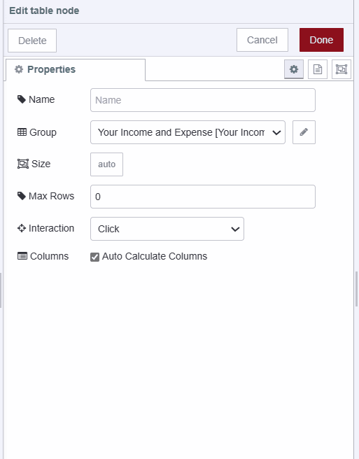 Screenshot displaying the ui-table widget configuration "Screenshot displaying the ui-table widget configuration"