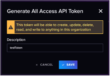 Screenshot showing the 'prompt' asing to enter the description for token "Screenshot showing the 'prompt' asing to enter the description for token"